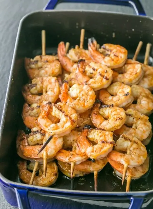 Grilled Garlic Cajun Shrimp Skewers